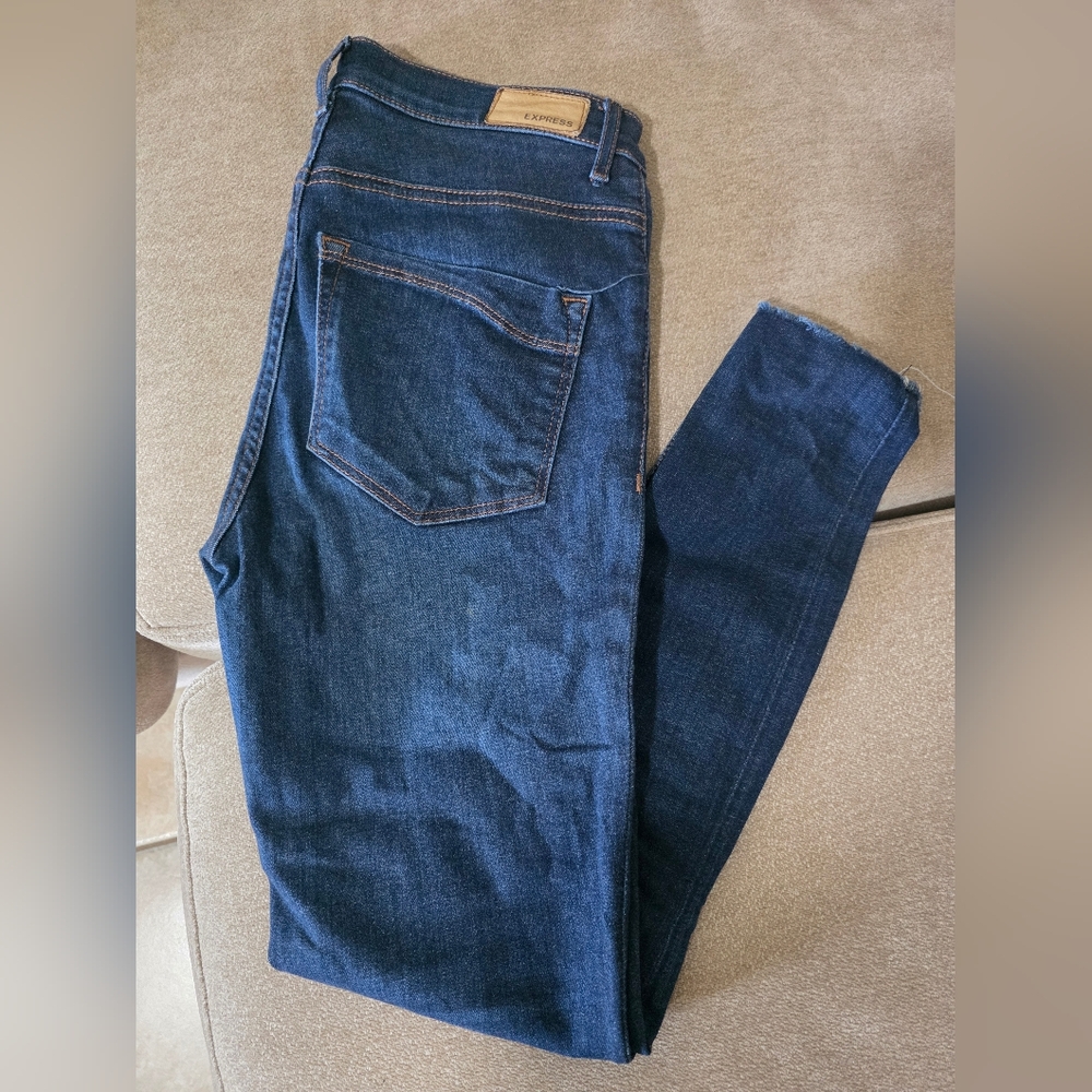Express Dark Blue Ankle Jeans